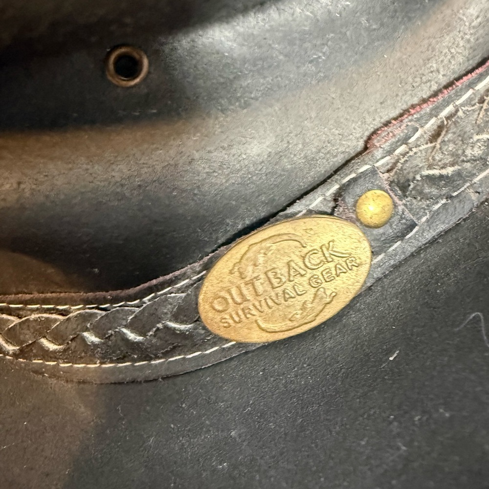 Outback Survival Gear Black Leather Western Hat | Crushable Buffalo Leather | Sm - Picture 3 of 6